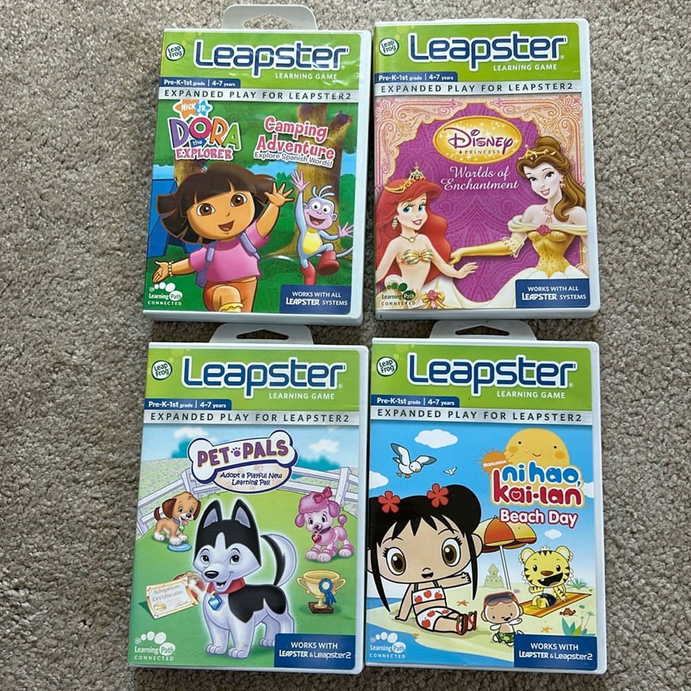 Leap Frog Leapster learning games Pre-K -1st, age 4-7 years